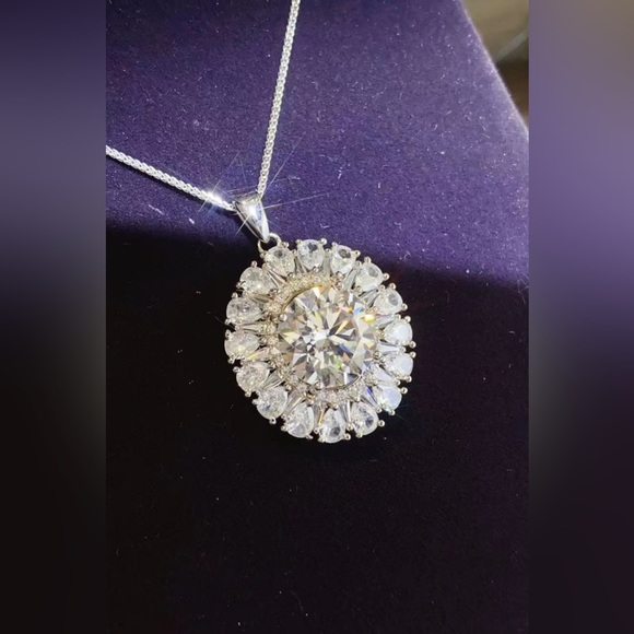 5 Carat Moissanite 925 Sterling Silver Necklace - Picture 4 of 9